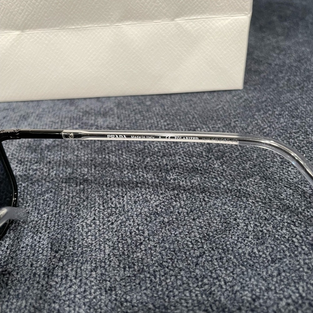 PRADA AUTHENTIC Black Polarized Sunglasses -NEW with TAGS and RECEIPT - Picture 15 of 16